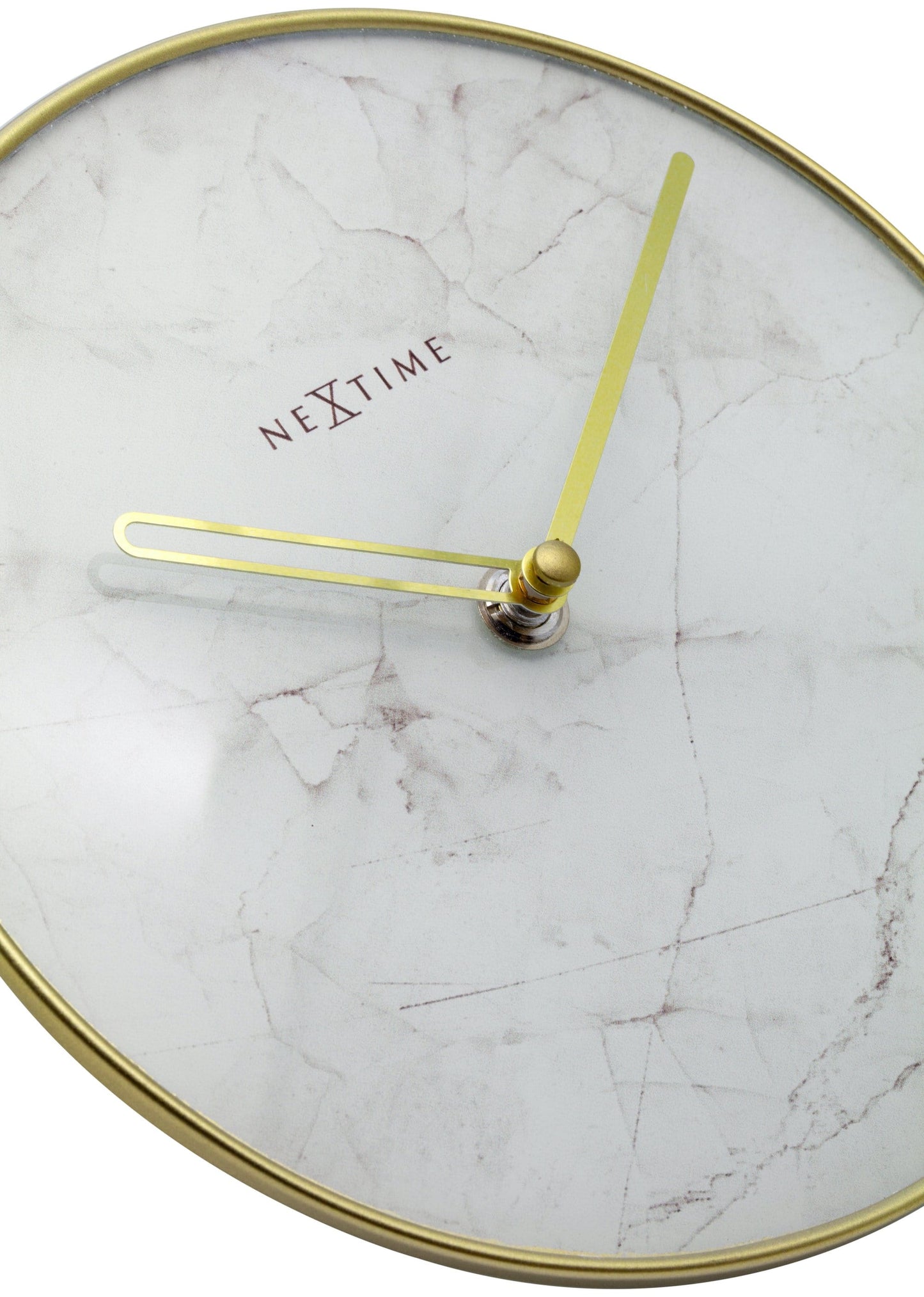 Table / Wall clock -  20 cm - Glass / Metal - 'Marble'