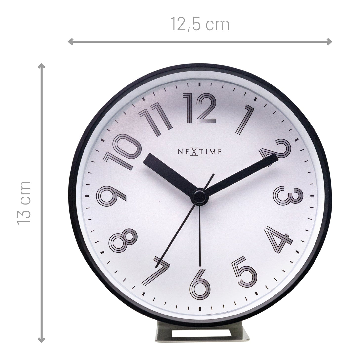 Table Alarm Clock 12.5x13x5.5cm - Silent - Light function - Plastic "Reflect"