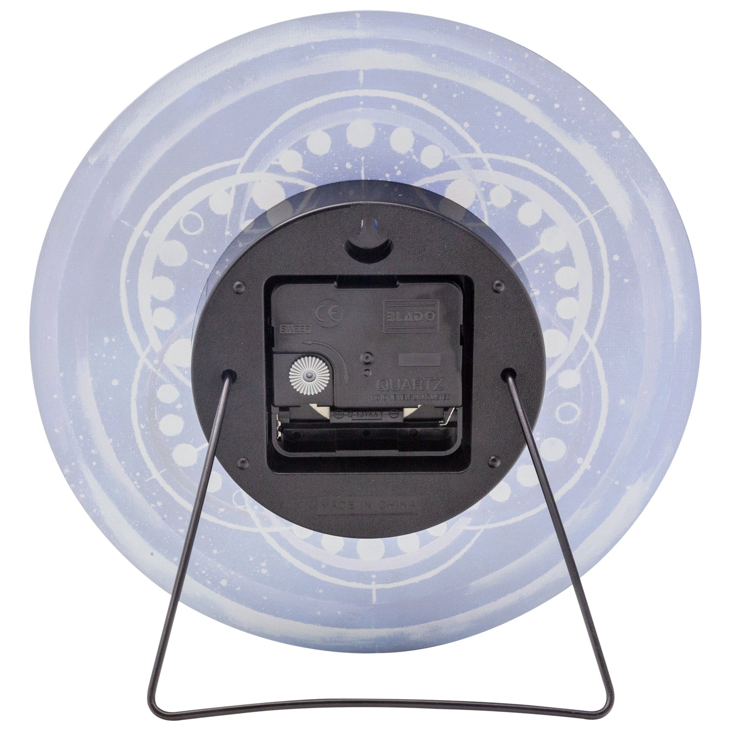 Table/Wall clock 20cm - Silent - Indigo -  Tempered Glass - "Cosmo Table"