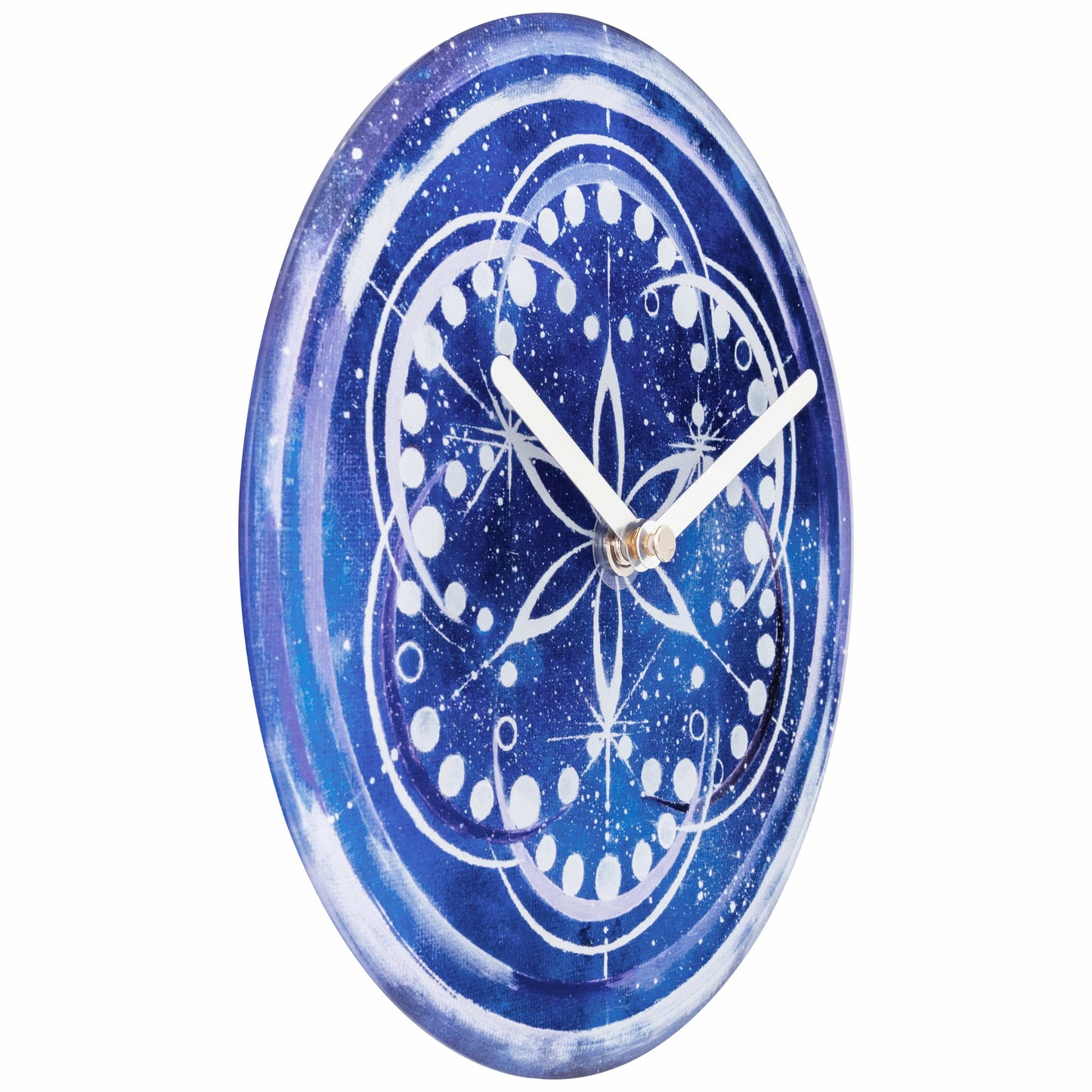 Table/Wall clock 20cm - Silent - Indigo -  Tempered Glass - "Cosmo Table"