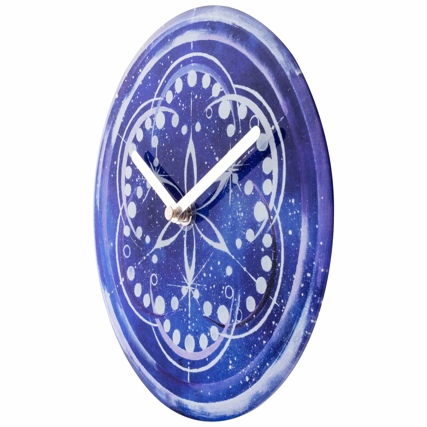 Table/Wall clock 20cm - Silent - Indigo -  Tempered Glass - "Cosmo Table"