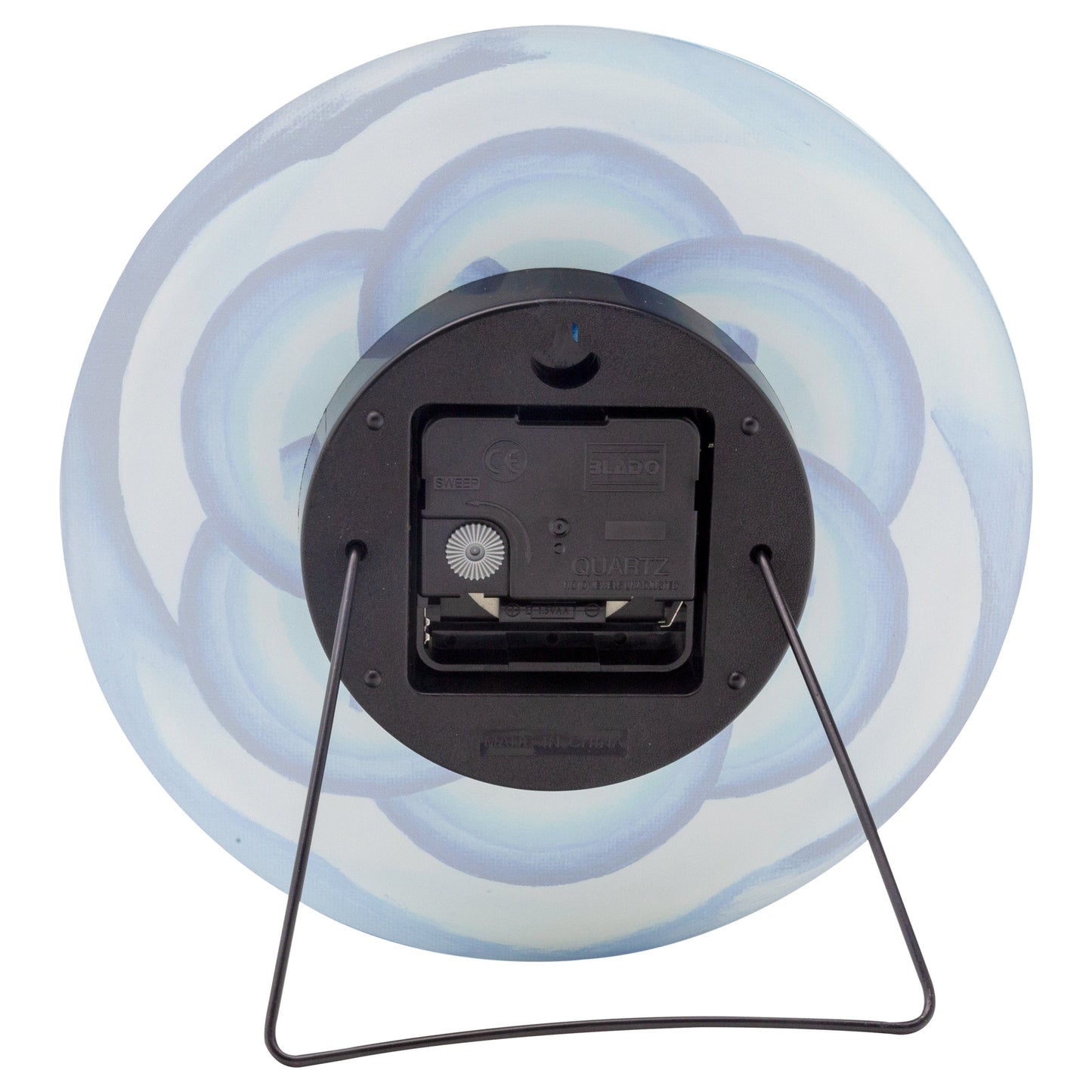 Table/Wall clock 20cm - Silent - Blue -  Tempered Glass - "Cosmo Table"