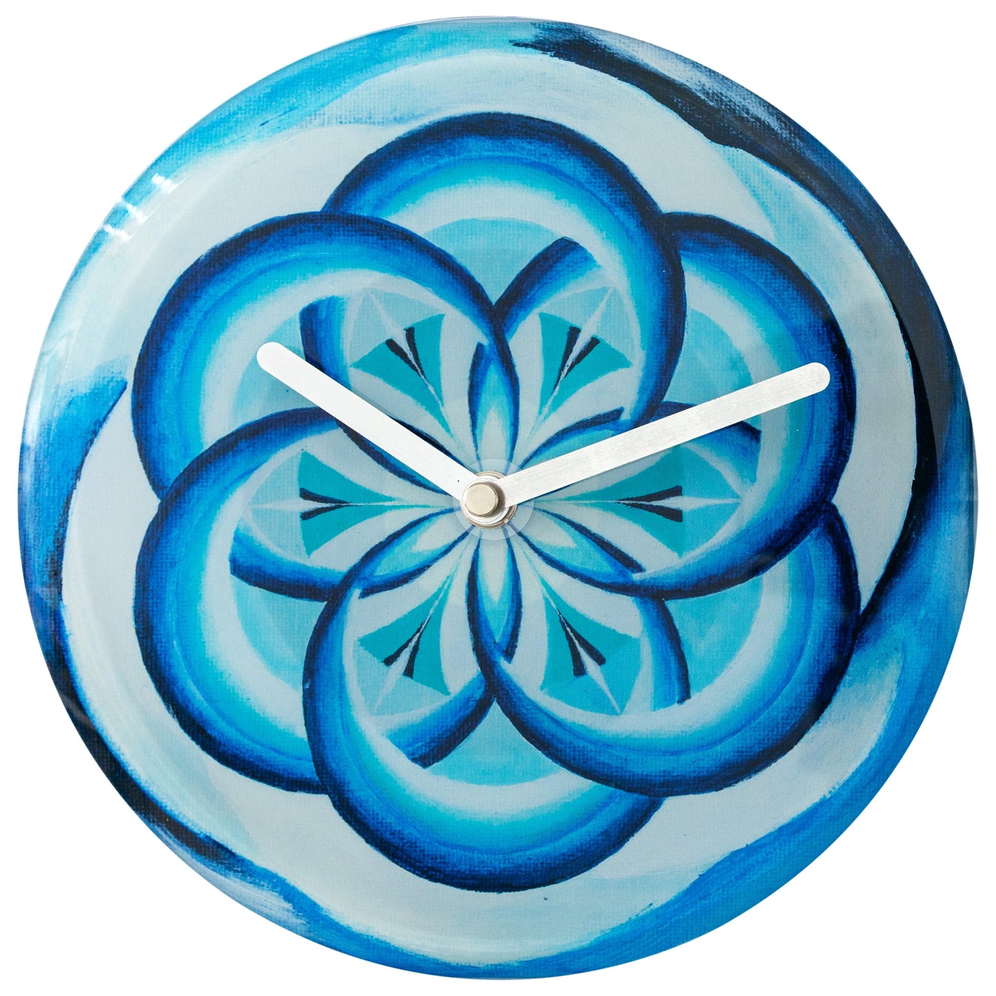 Table/Wall clock 20cm - Silent - Blue -  Tempered Glass - "Cosmo Table"