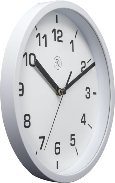 NeXtime Clocks Easy Small wall clock, 20cm plastic design, showing a left-side view with black hour and minute hands.