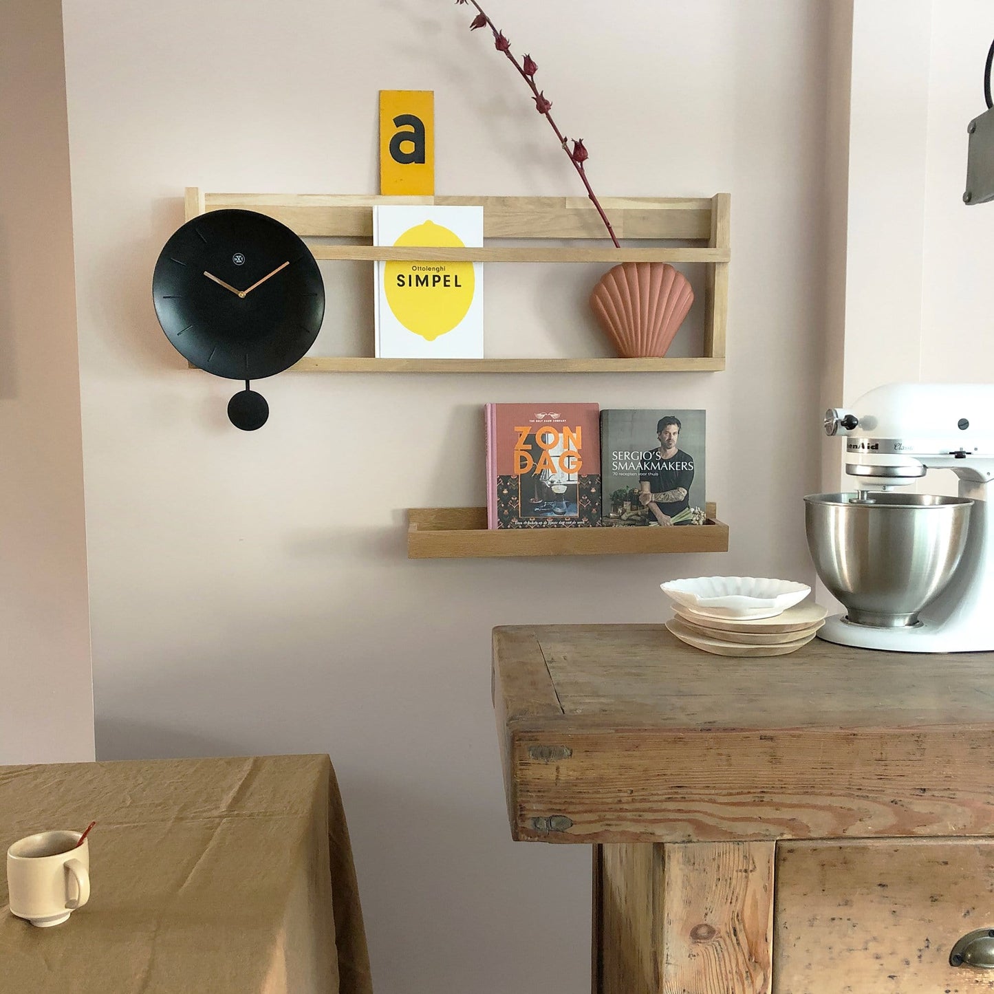 NeXtime Clocks 30cm plastic wall clock with bowl design, features a modern interior style and clear time display.