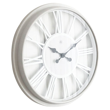 NeXtime Clocks Quebec wall clock, 51 cm plastic with black and white design, shown from the left side.