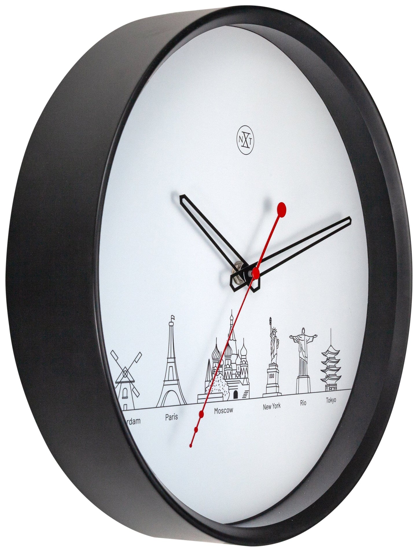 Wall clock -  30 cm - Plastic - 'Worldtour'