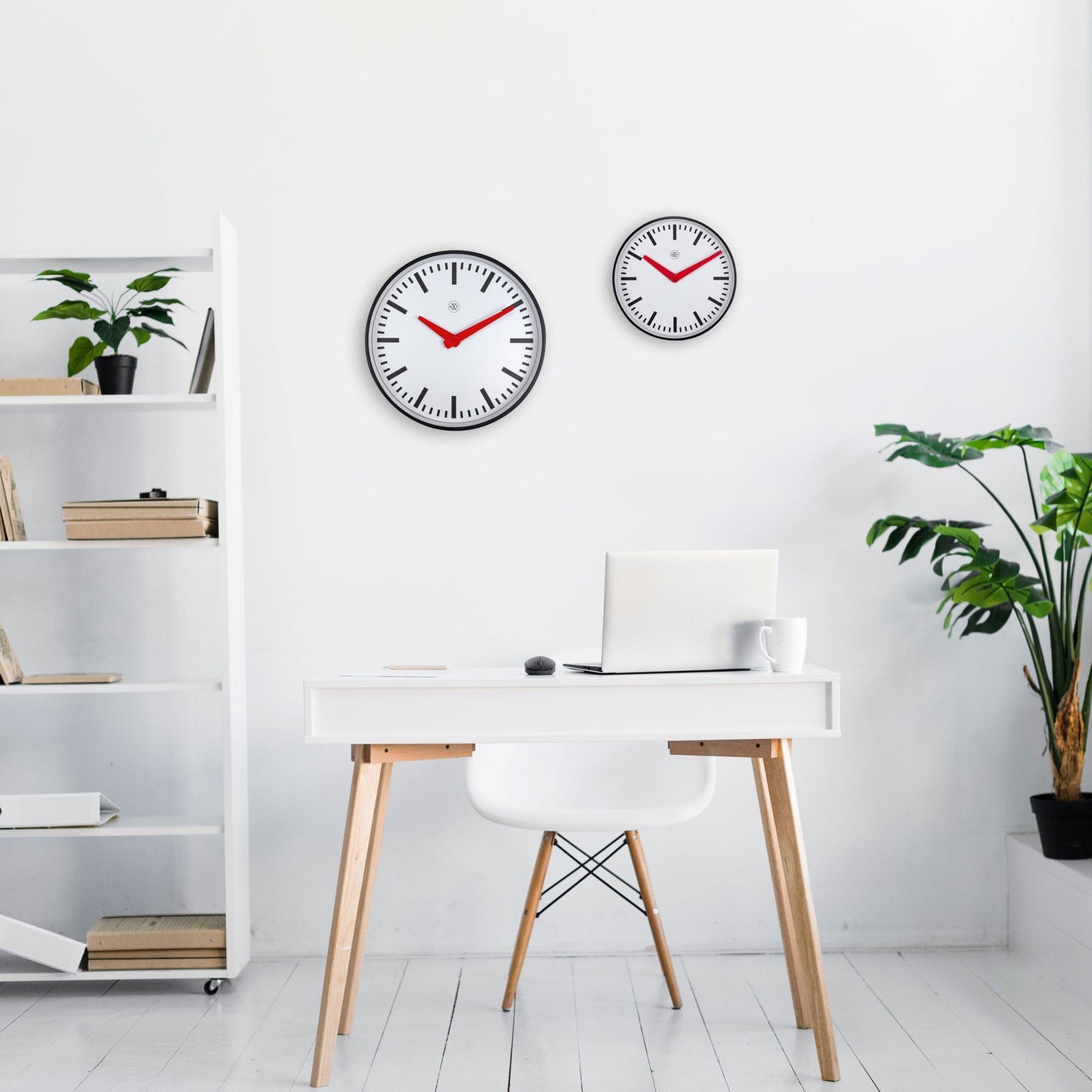 NeXtime Clocks Newcastle wall clock, 25.5cm, silent plastic clock with a modern design, suitable for home or office decor.