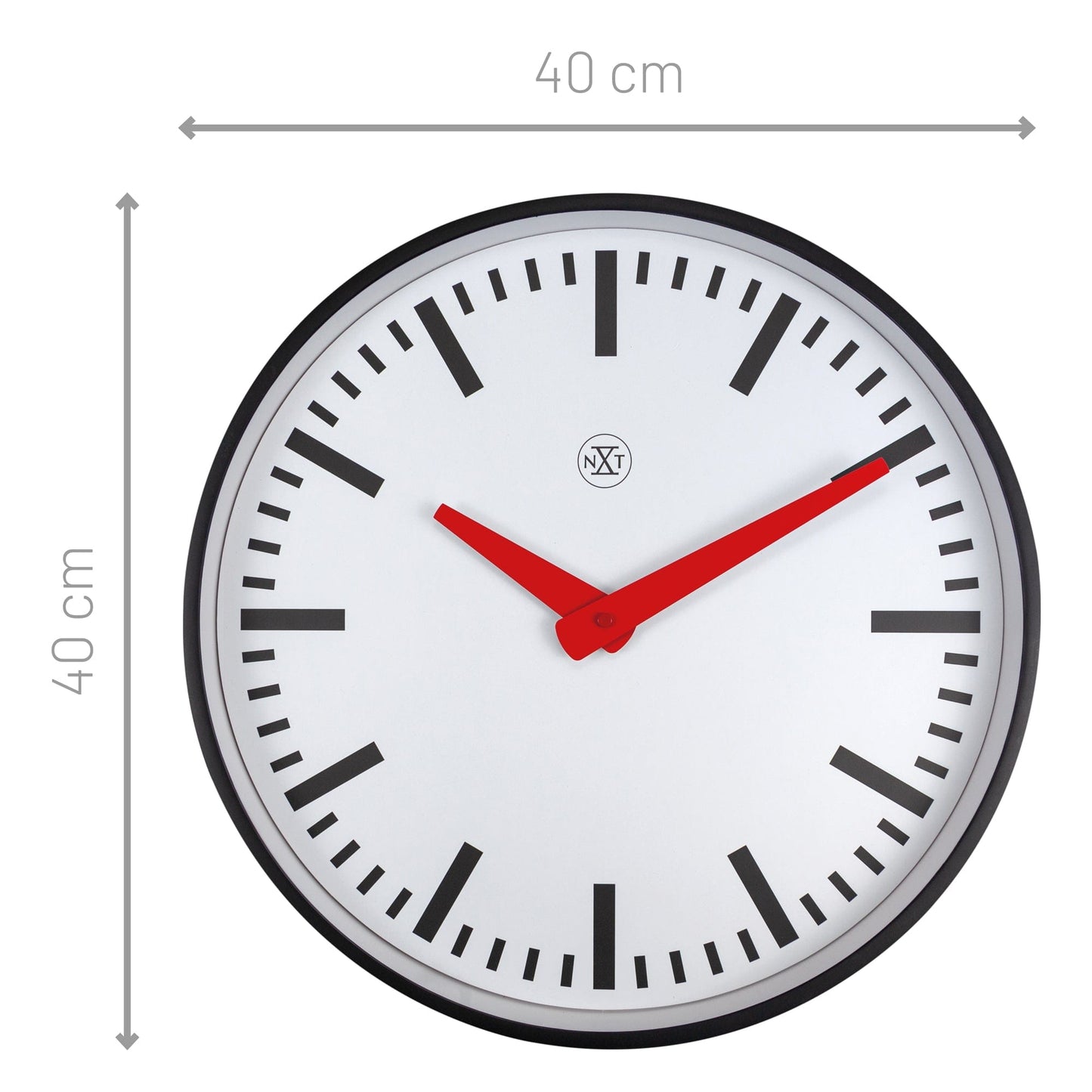 Wall clock 40cm -Silent - Plastic - "Newcastle"