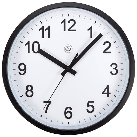NeXtime Clocks wall clock, 25.5cm, silent operation, plastic construction, with a robust design and modern style.