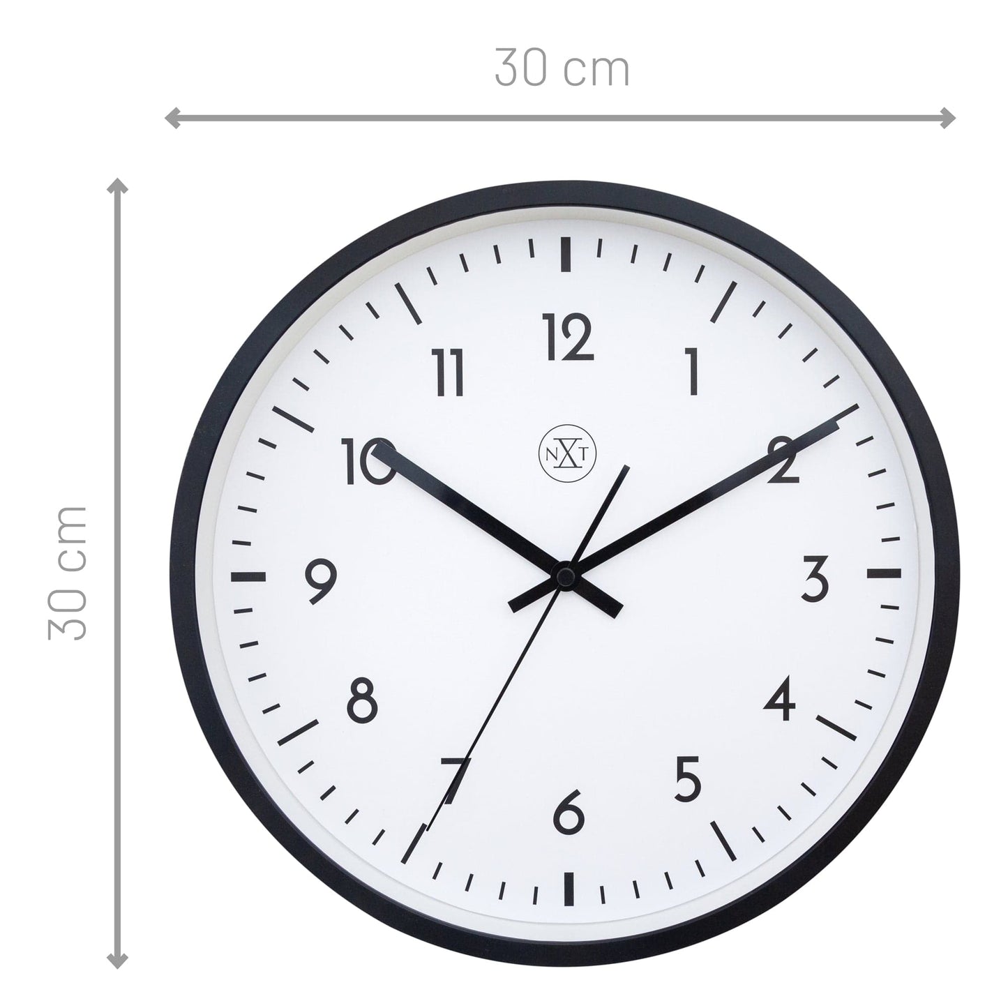Wall clock 30cm - Silent - Plastic - "Easy Big"