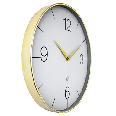 Wall clock 51cm-Silent-Gold/Chrome/Grey-Plastic-nXt 'Finesse Large'