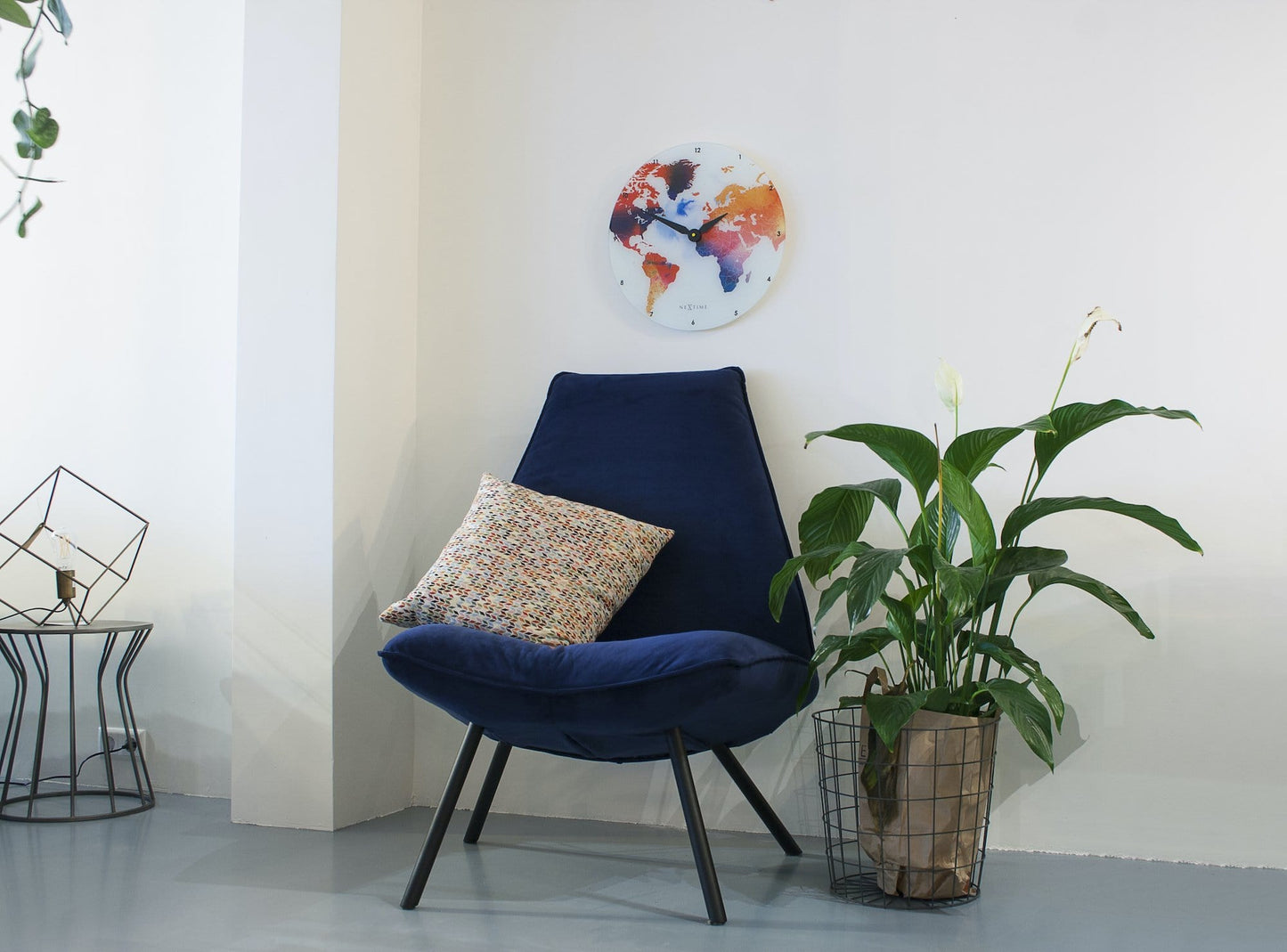 Wall clock -  43 cm - Glass - 'Colorful World'