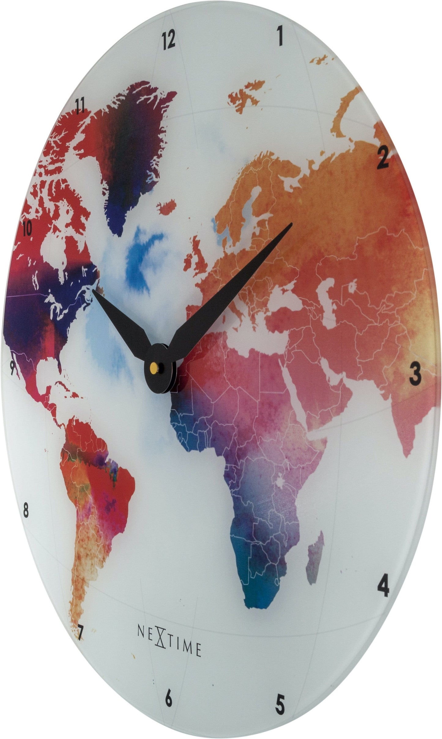 Wall clock -  43 cm - Glass - 'Colorful World'