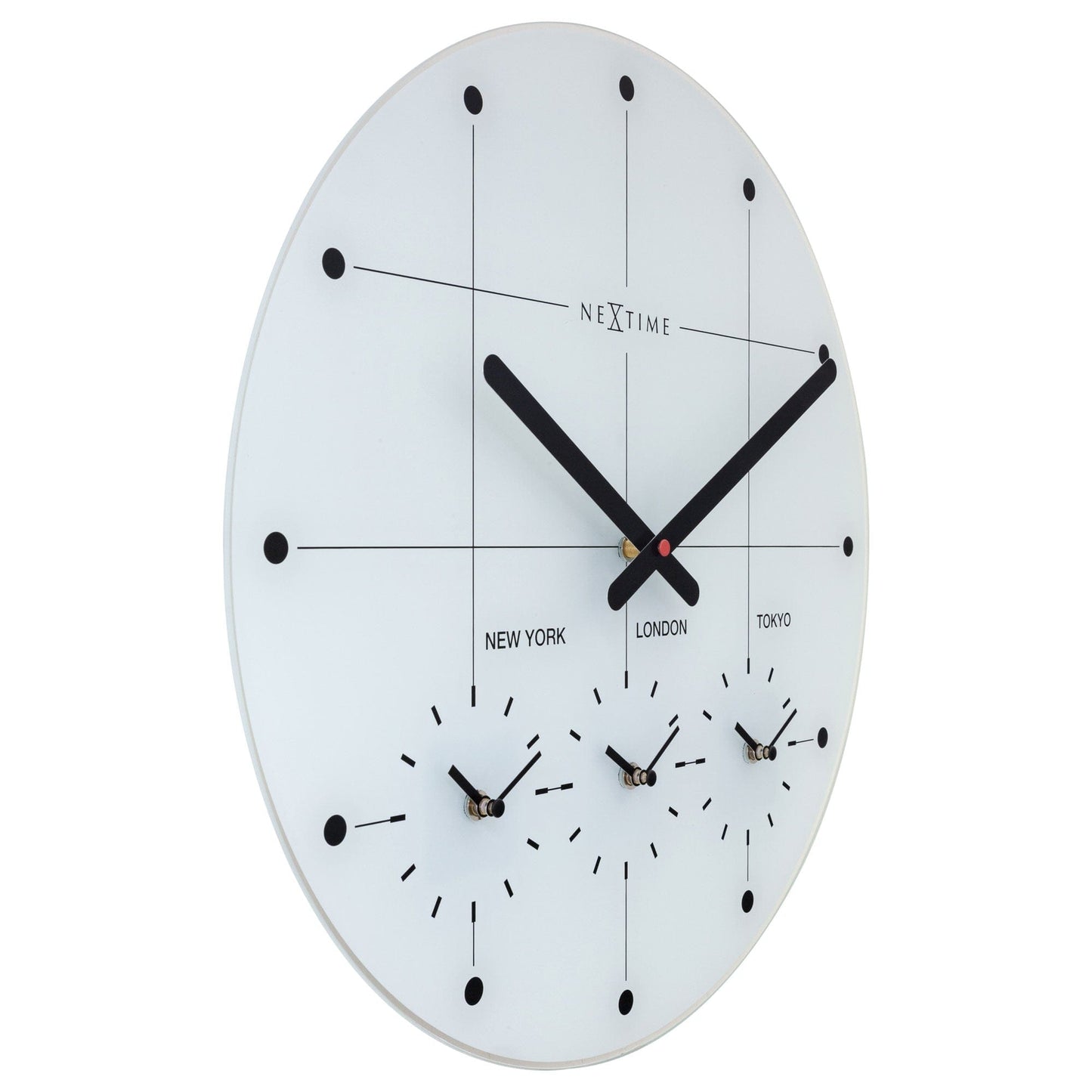 Wall Clock 43cm - Silent - Glass - "Big City"