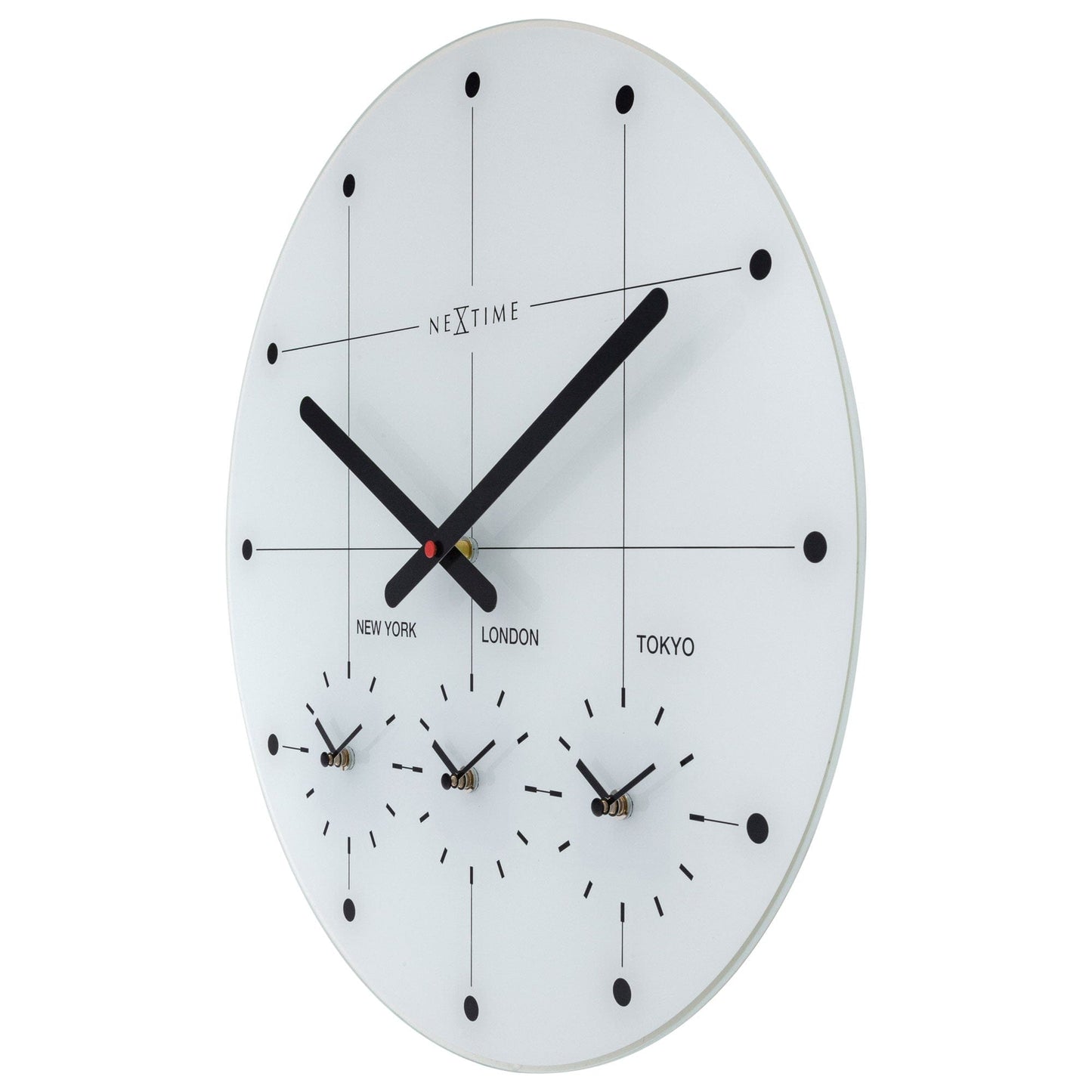 Wall Clock 43cm - Silent - Glass - "Big City"
