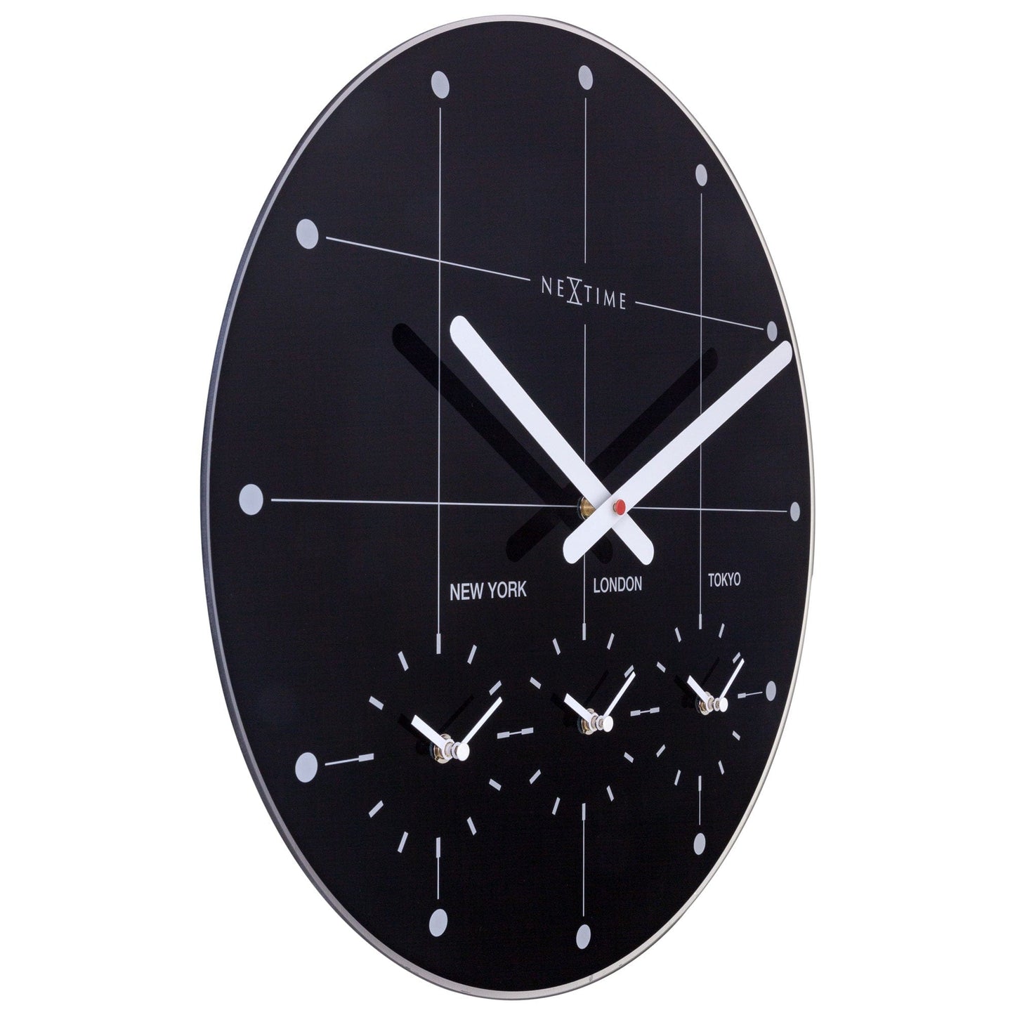 Wall Clock 43cm - Silent - Glass - "Big City"