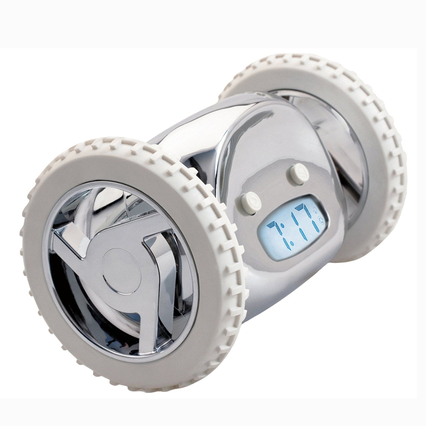 Clocky Chrome - Alarm clock on wheels
