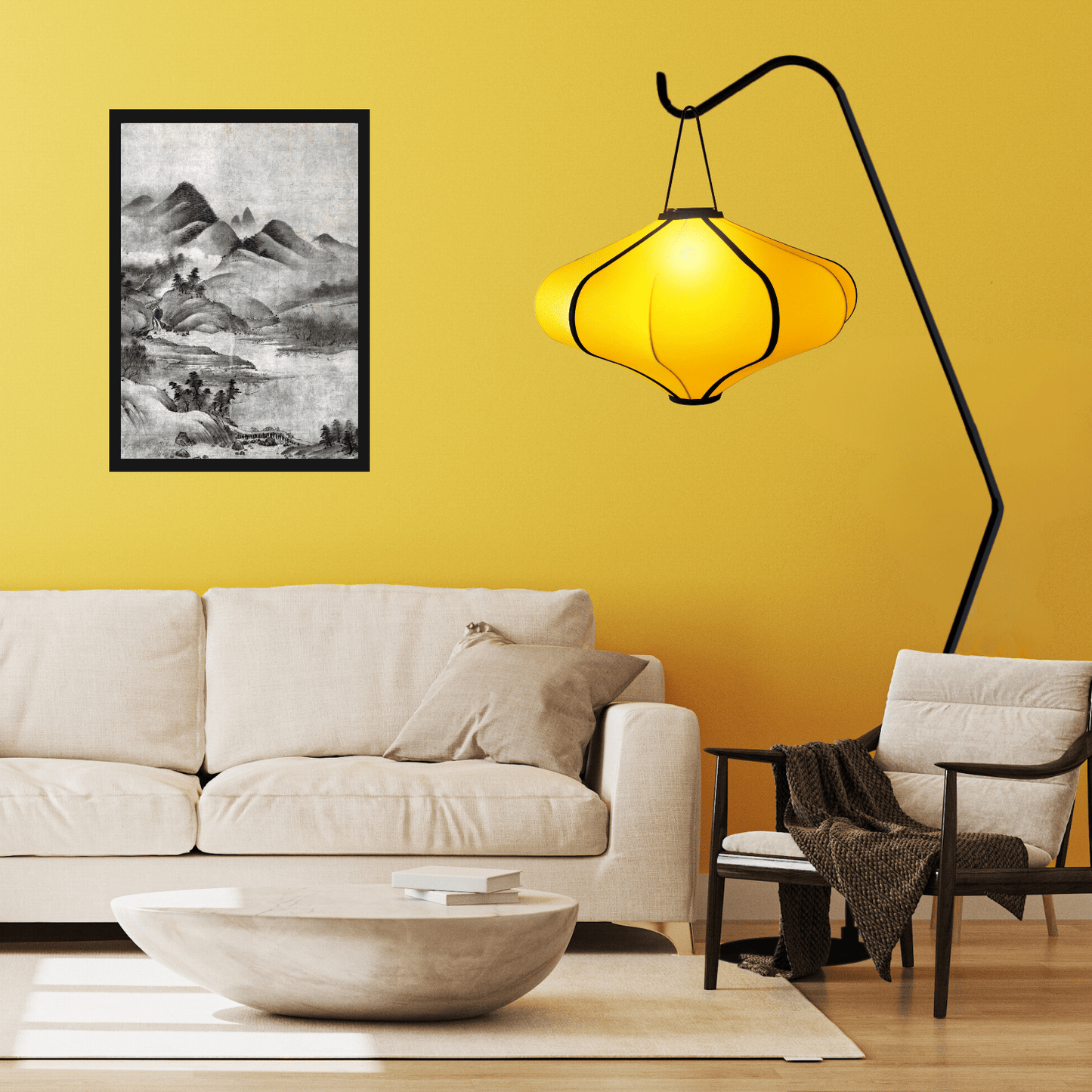 Floor Lamp Stand (for Lumi Lantern) 38x213.5cm-Metal-Black "Lumi"