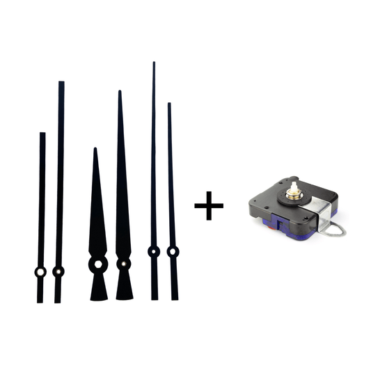 NeXtime Clocks clock hands set L with silent movement, includes hour, minute, and second hands for precise time adjustment.