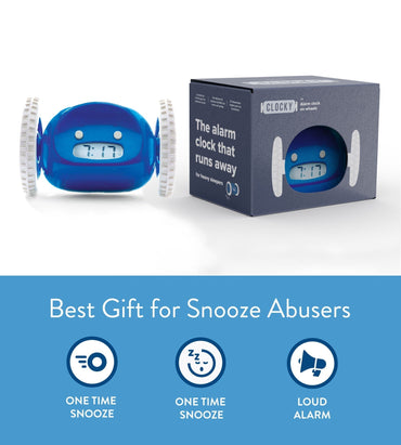 Clocky Navy - Alarm clock on wheels