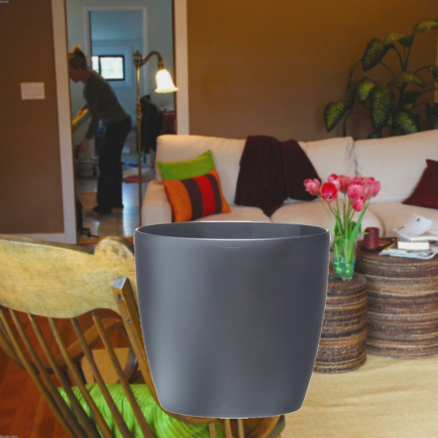 Florazo extra product image 2 for ELHO Brussels rond 25cm antraciet - Bloempot | Florazo