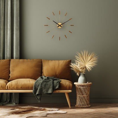 Large 58cm NeXtime Wall Clock with silent mechanism, wood and stainless steel design, suitable for modern interior decor.