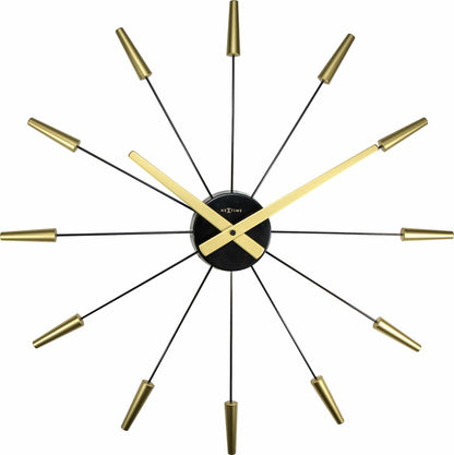 Vintage NeXtime Silent Wall Clock in stainless steel, 58cm diameter with a sleek, modern design and a clear clock face.