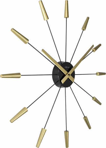 Vintage stainless steel Silent Wall Clock by NeXtime Clocks, 58cm diameter, with a sleek Plug Inn design, shown from the left side.