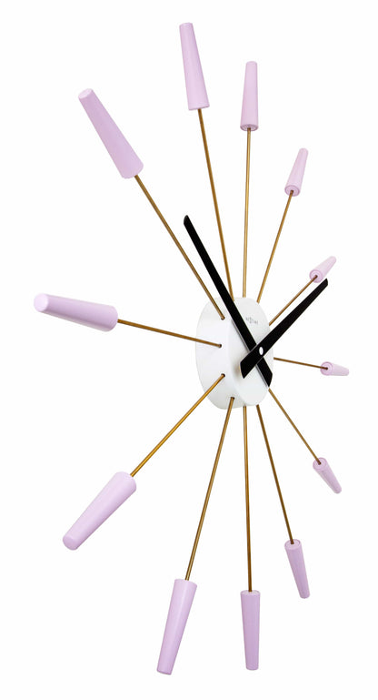 Vintage NeXtime Silent Wall Clock in stainless steel, 58cm with a sleek design, shown from the left side.