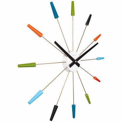 Vintage stainless steel Silent Wall Clock by NeXtime Clocks, 58cm diameter, featuring a sleek design and quiet movement.