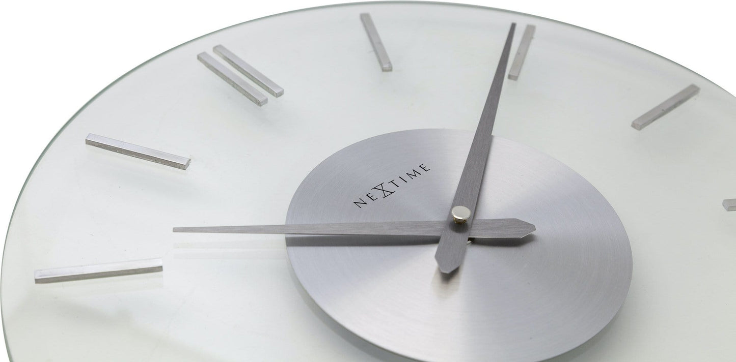 Wall clock -  26 cm - Aluminum - Glass - 'Stripe'