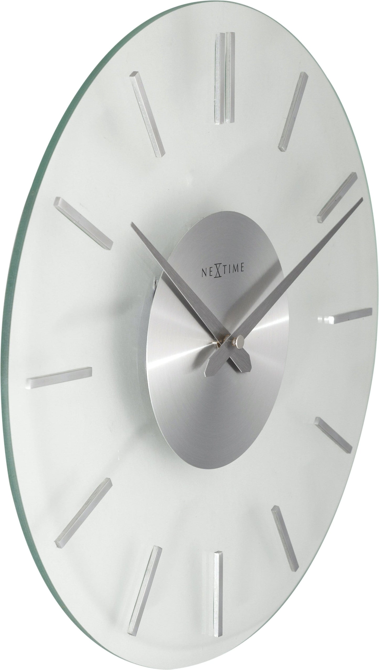 Wall clock -  26 cm - Aluminum - Glass - 'Stripe'