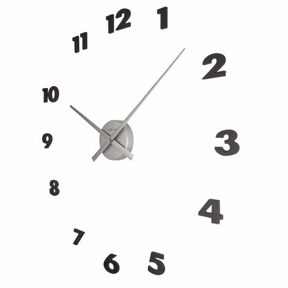 NeXtime Clocks wall clock with aluminum frame, 48x3 cm, featuring small clock hands, viewed from the right side.