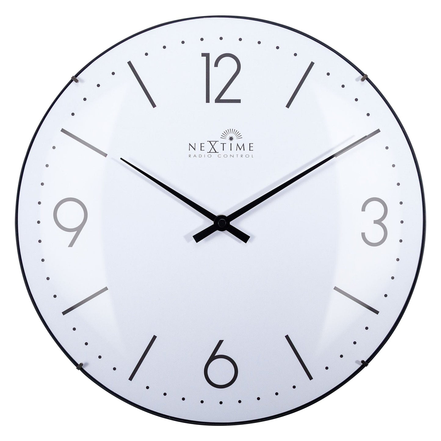 Wall clock 35cm-Radio Controlled (DCF)-Dome Glass- "Atomic"