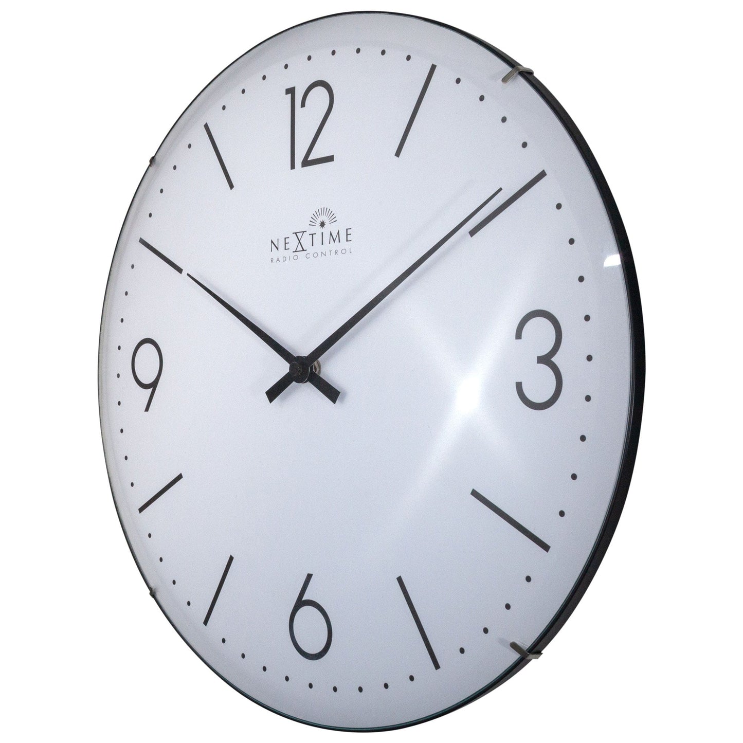 Wall clock 35cm-Radio Controlled (DCF)-Dome Glass- "Atomic"