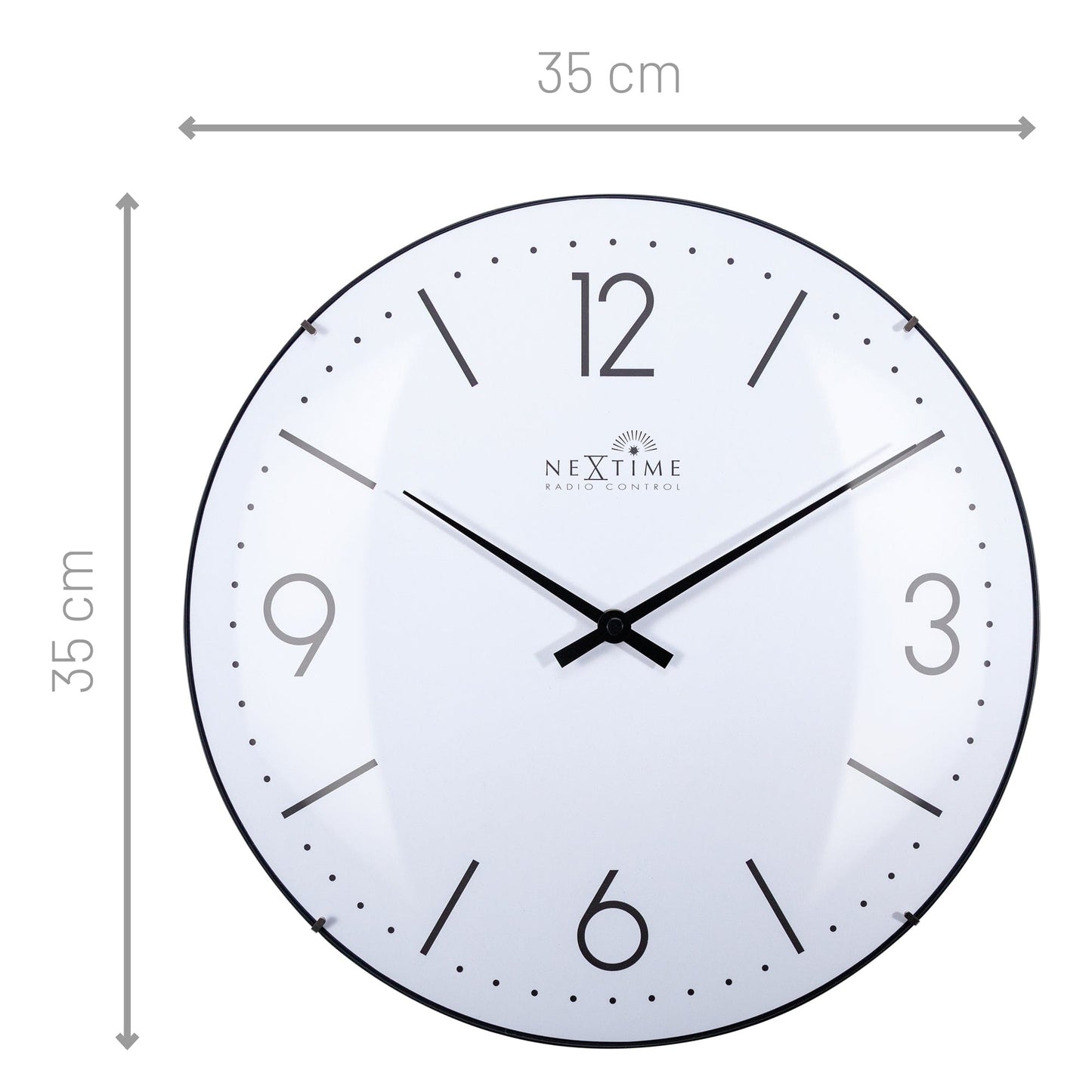 Wall clock 35cm-Radio Controlled (DCF)-Dome Glass- "Atomic"