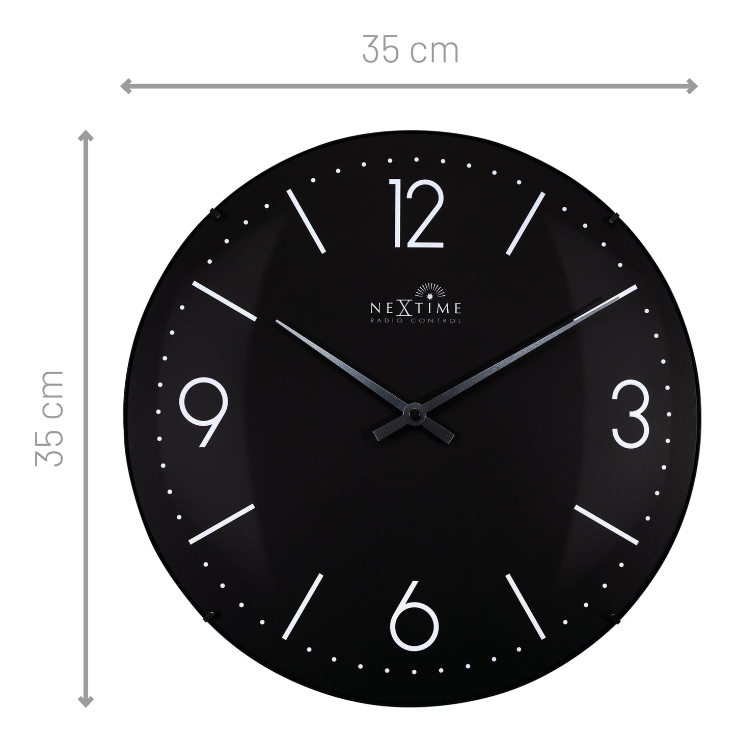Wall clock 35cm-Radio Controlled (DCF)-Dome Glass- "Atomic"
