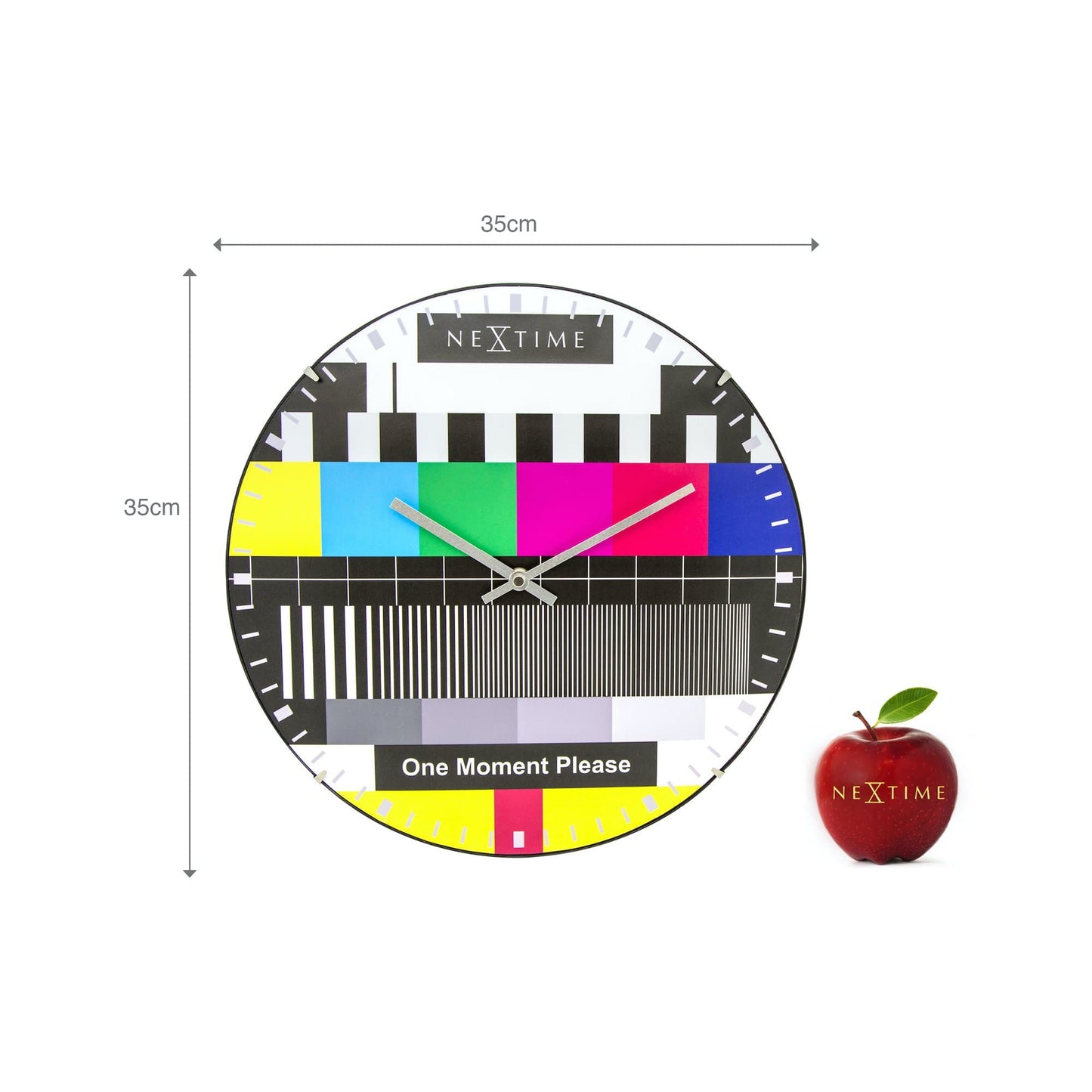 Wall clock -  35 cm  - Dome Glass -  'Testpage Dome'