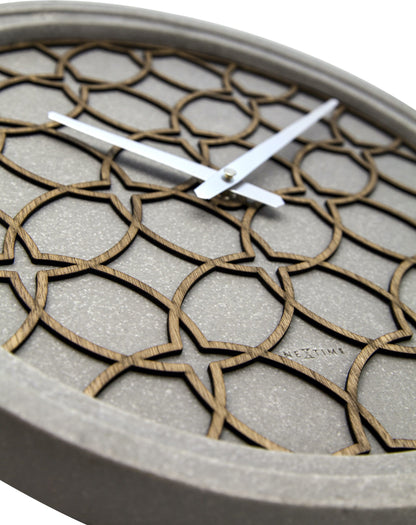 Wall Clock -  39.5 cm - Polyresin/Wood - 'Concreto love'