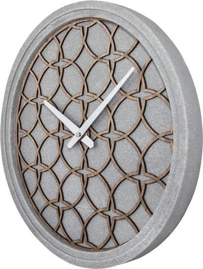 Wall Clock -  39.5 cm - Polyresin/Wood - 'Concreto love'