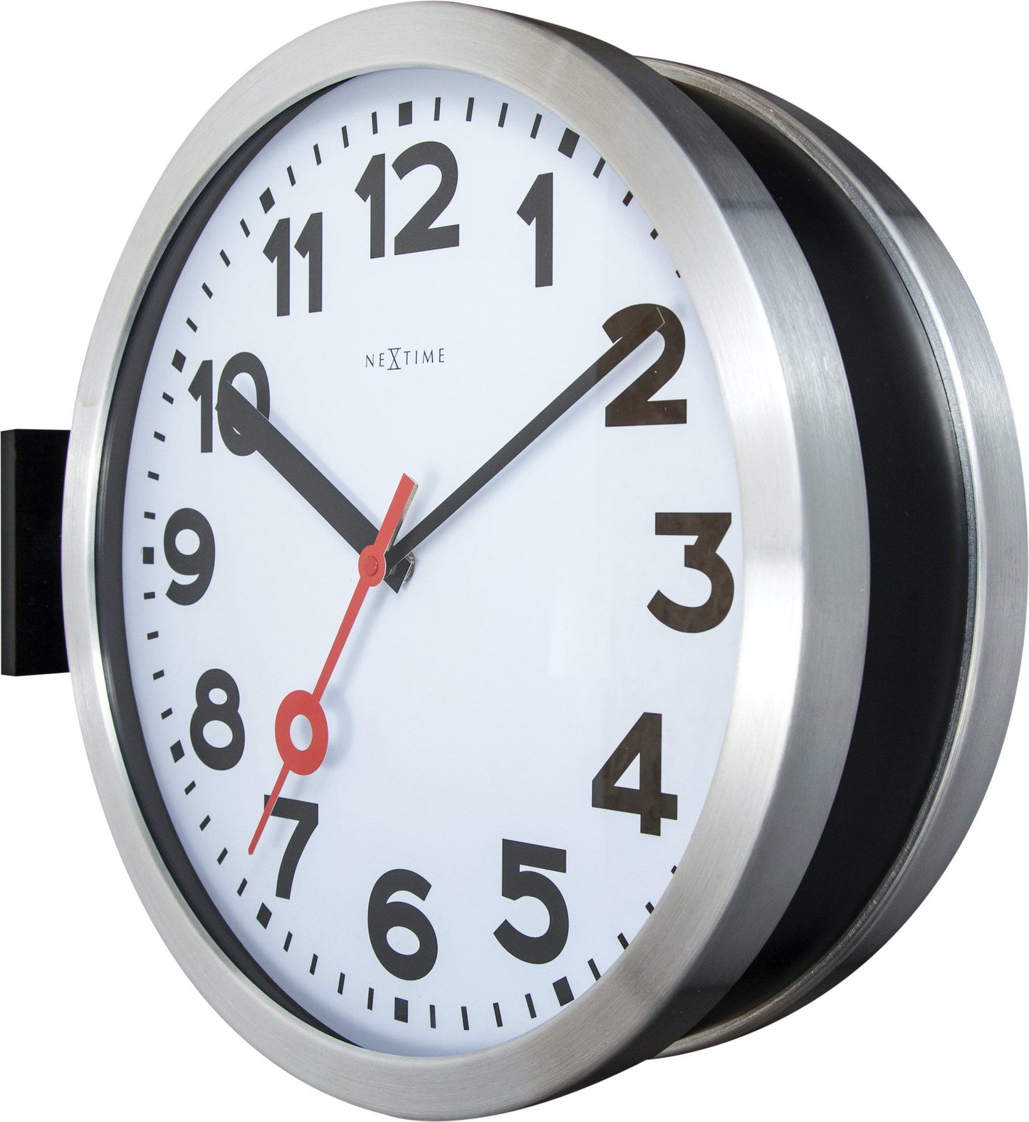 Wall clock -  36 cm - Aluminum/Glass - 'Station Double'