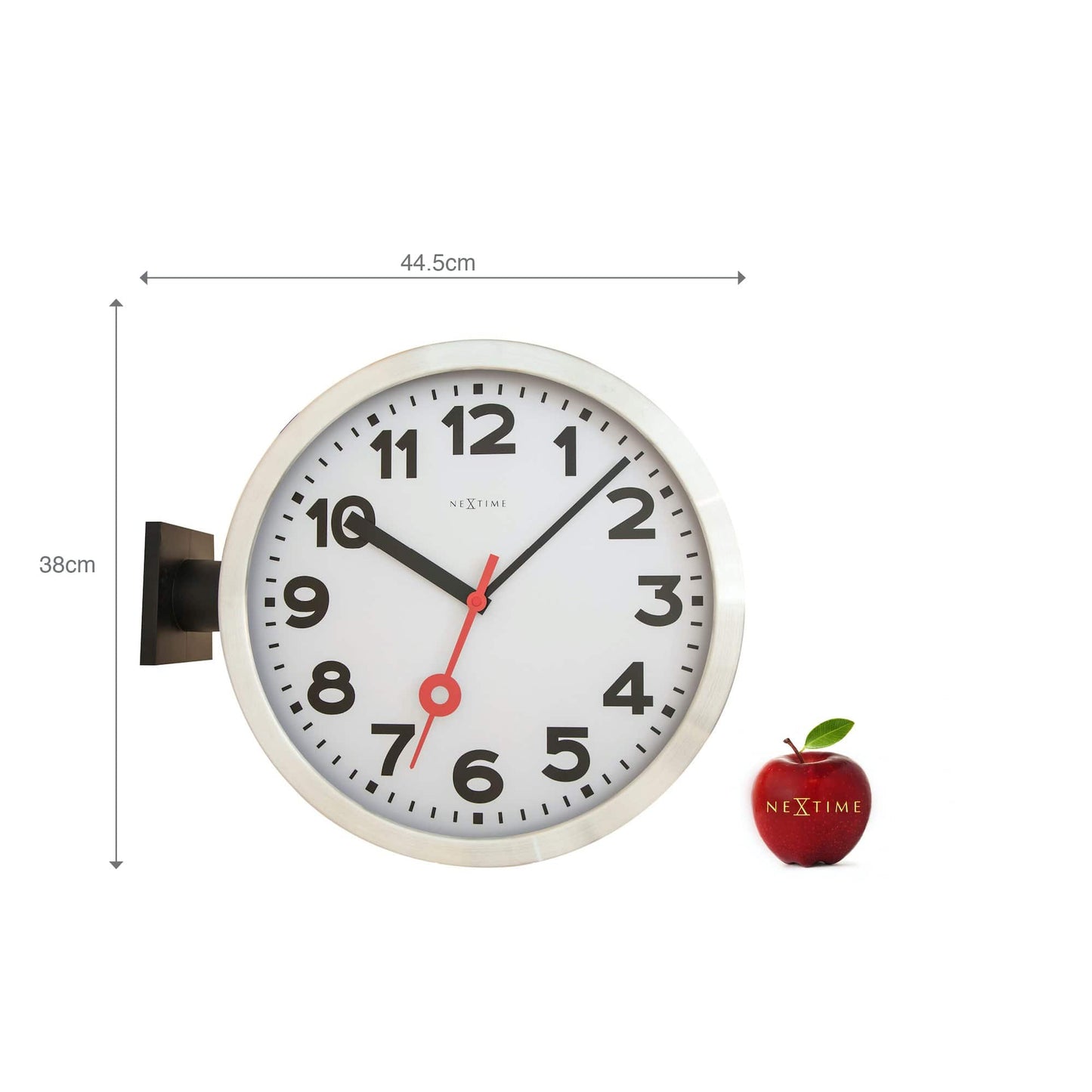 Wall clock -  36 cm - Aluminum/Glass - 'Station Double'