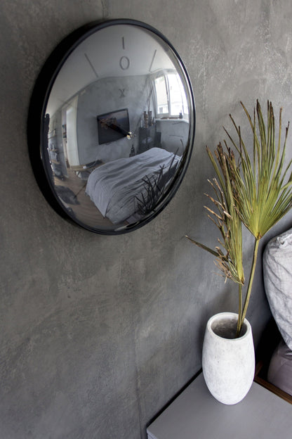 Wall clock-  40 cm - Metal - Dome shaped glass- 'Glamour'