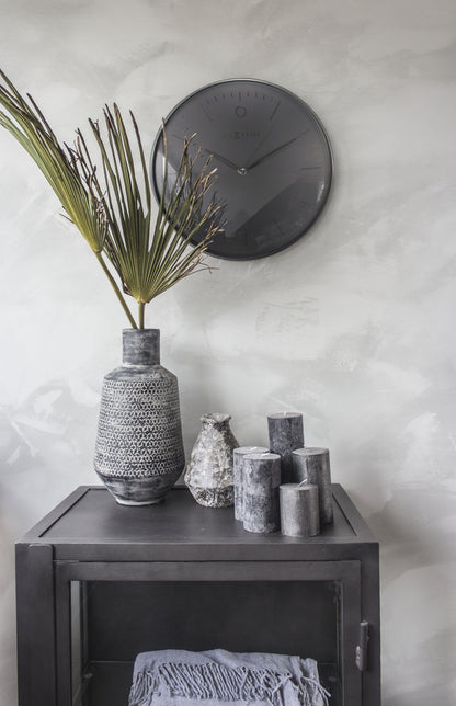 Wall clock-  40 cm - Metal - Dome shaped glass- 'Glamour'