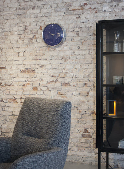 Wall clock-  33 cm - Metal - Dome Shaped Glass-  '60 Minutes'