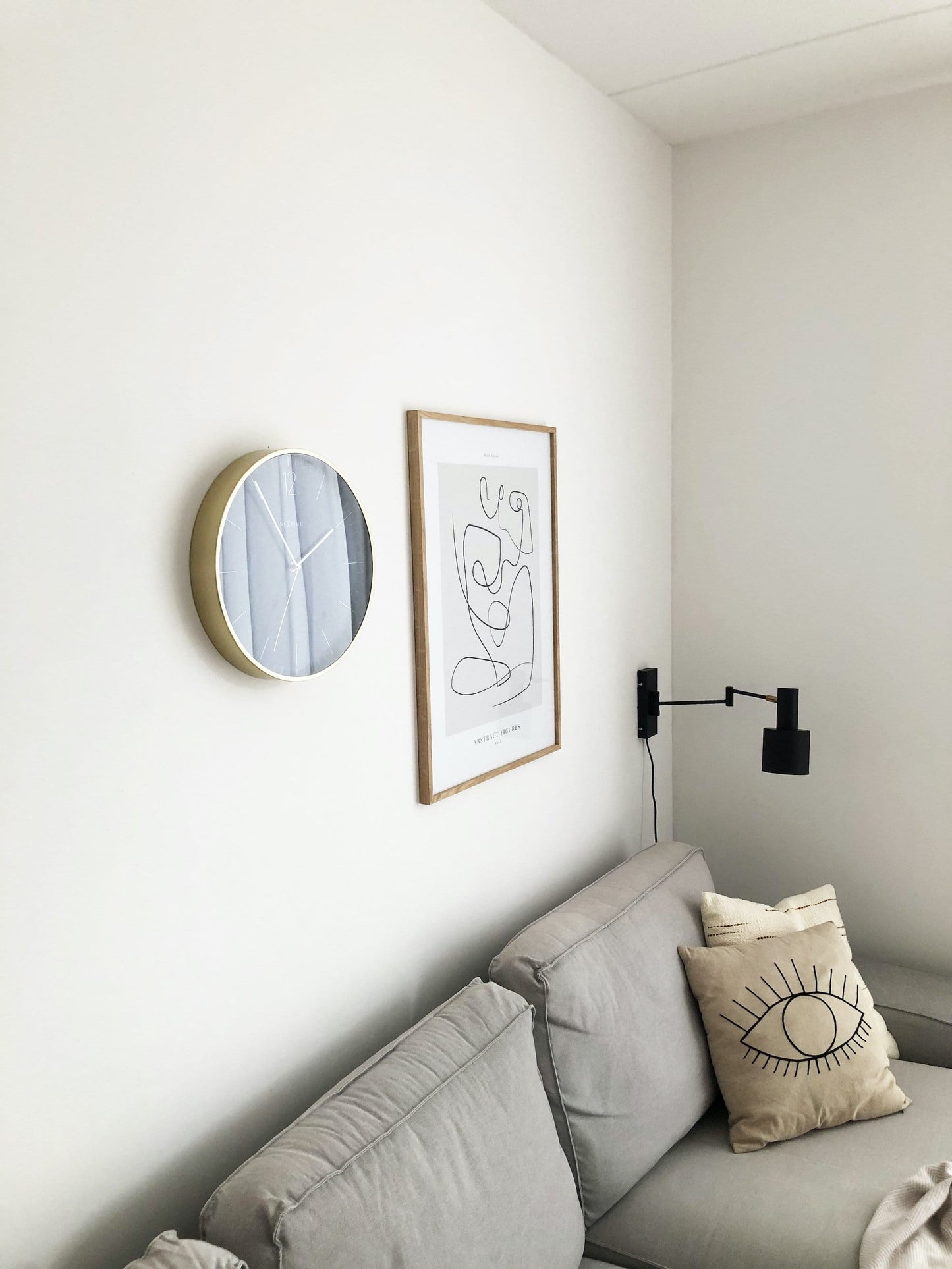 Wall clock -  34 cm - Glass / Metal - Vintage  'Essential Gold'