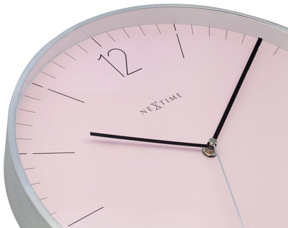 Wall clock -  34 cm - Glass / Metal - Elegant 'Essential Silver'