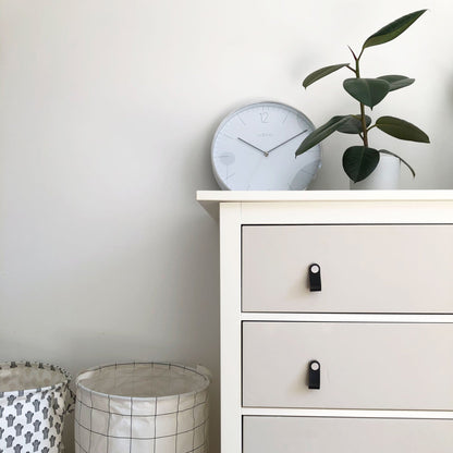 Wall clock -  34 cm - Glass / Metal - Elegant 'Essential Silver'