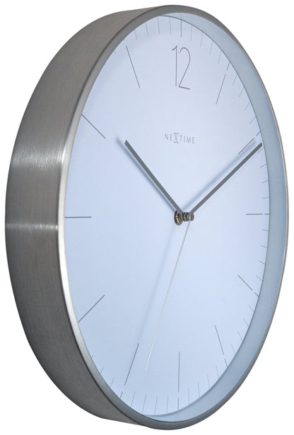 Wall clock -  34 cm - Glass / Metal - Elegant 'Essential Silver'